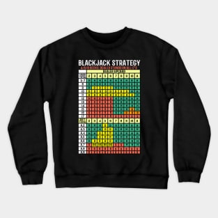 Blackjack Strategy Card I Card Deck I Casino  graphic Crewneck Sweatshirt